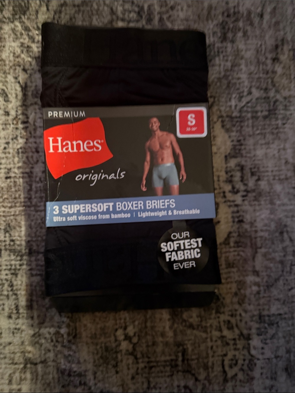 Hanes Men's Supersoft Boxer Briefs - Black (3-Pack)